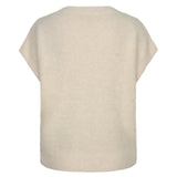 Red Button Womens Cardigan Sleeveless Fuzzy Cream