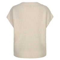 Red Button Womens Cardigan Sleeveless Fuzzy Cream