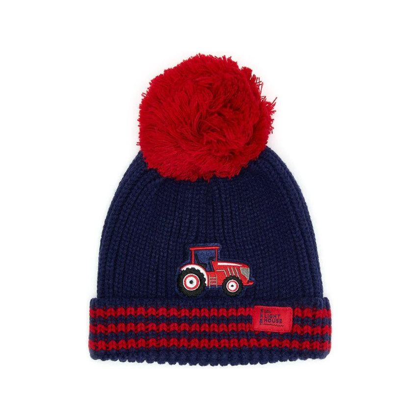 Lighthouse Boys Bobbie Hat Red Tractor & Stripes