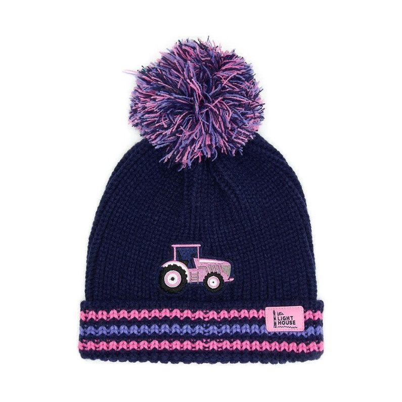 Lighthouse Girls Bobbie Hat Pink Tractor & Stripes