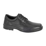 Roamers men's black leather lace-up shoe