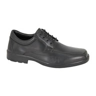 Roamers men's black leather lace-up shoe