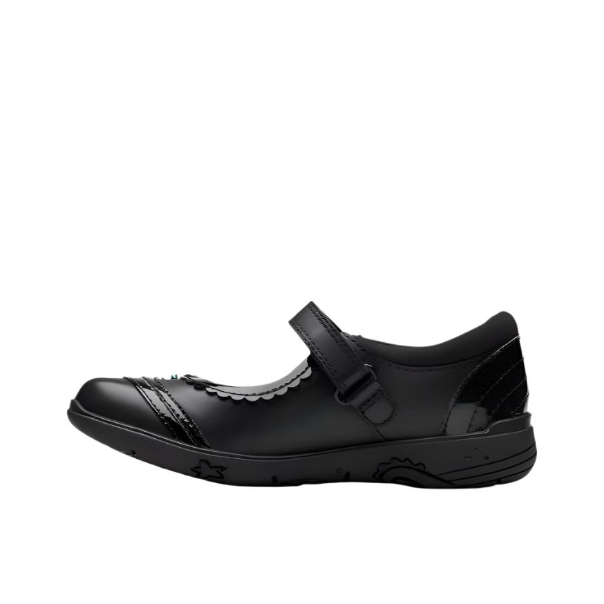 Clarks Girls Shoe Relda Spark K Black Leather
