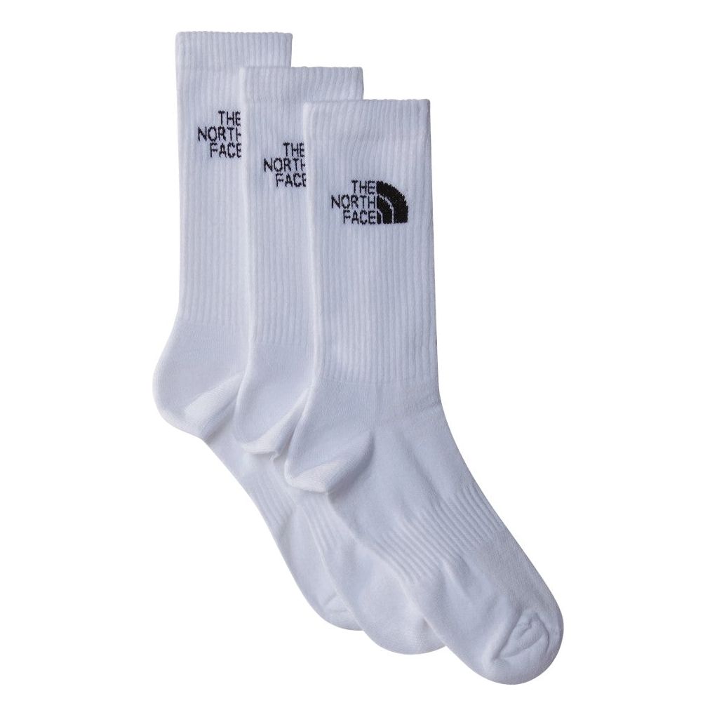 The North Face Unisex Socks 3 Pack Sport Cush Crew White