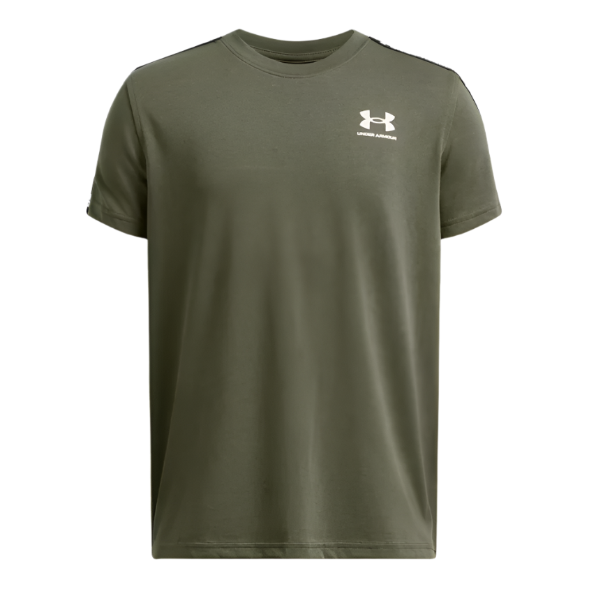 Under Armour Boys T-Shirt Icon Taped SS Marine OD Green/White