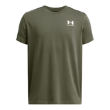 Under Armour Boys T-Shirt Icon Taped SS Marine OD Green/White