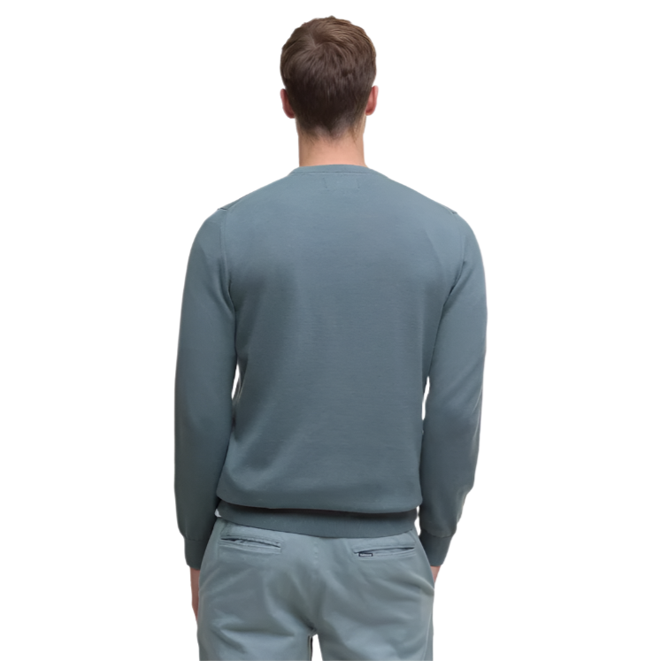 Barbour Mens Sweater Pima Cotton Crew Neck Vintage Teal