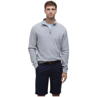 Barbour Mens Sweatshirt Pique Interlock Half Zip Grey Marl