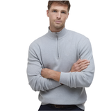 Barbour Mens Sweatshirt Pique Interlock Half Zip Grey Marl