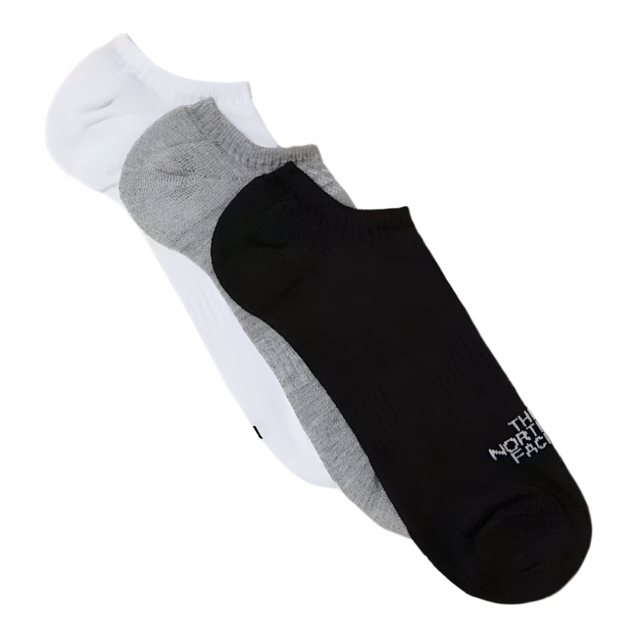 The North Face Unisex Socks 3 Pack Sport Invisible Multi Black Assorted