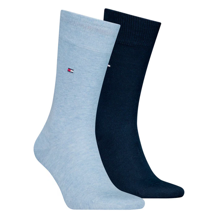 Tommy Hilfiger Mens Socks 2 Pack Light Blue Melange