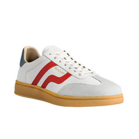 Gant men's white and red leather lace-up trainer