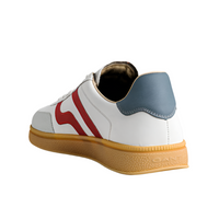 Gant men's white and red leather lace-up trainer