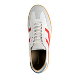 Gant men's white and red leather lace-up trainer