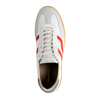 Gant men's white and red leather lace-up trainer