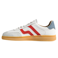 Gant men's white and red leather lace-up trainer