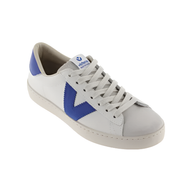 Victoria women's blue leather lace-up trainer