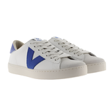 Victoria women's blue leather lace-up trainer