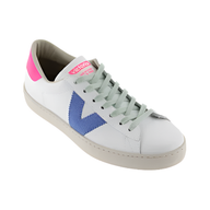 Victoria women's white leather lace-up trainer