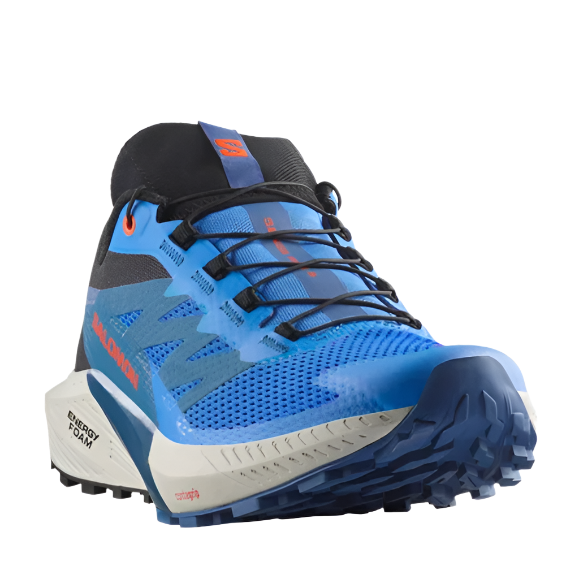 Salomon men's black and blue mesh trainer
