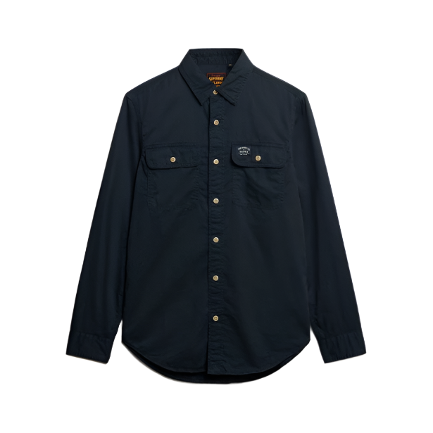 Superdry Mens Shirt Cotton Workwear Eclipse Navy