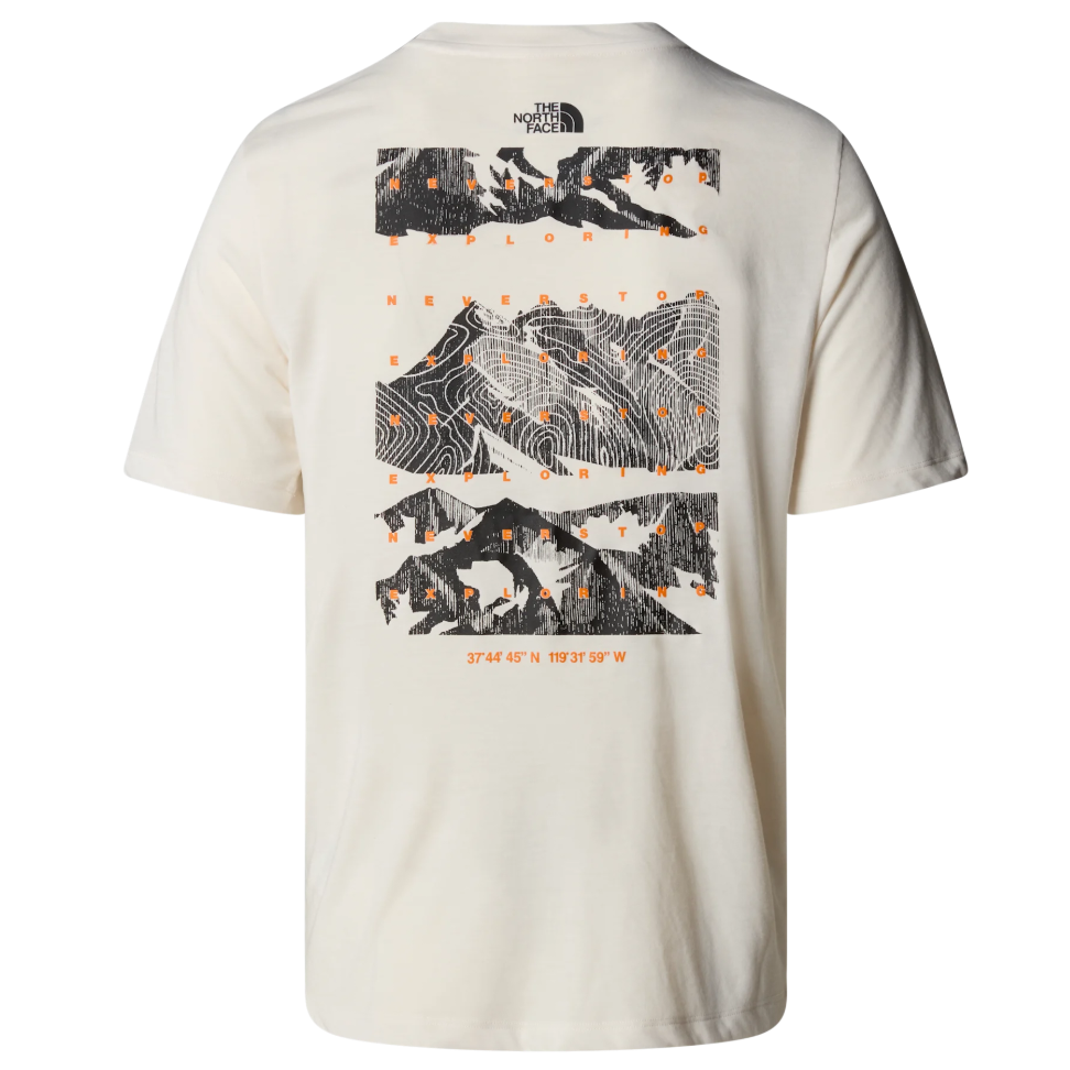 The North Face Mens T-Shirt Foundation Mountains White Dune