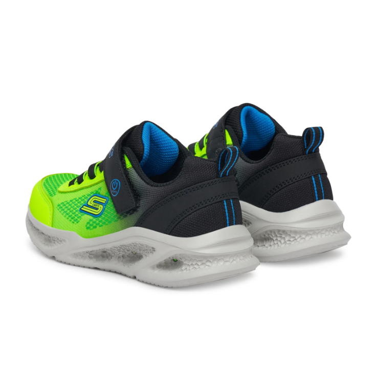 Skechers Boys Trainer S-Lights Meteor Krendox Black/Blue/Lime