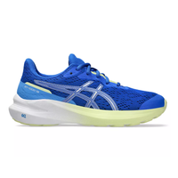 Asics boys' white and blue mesh trainer