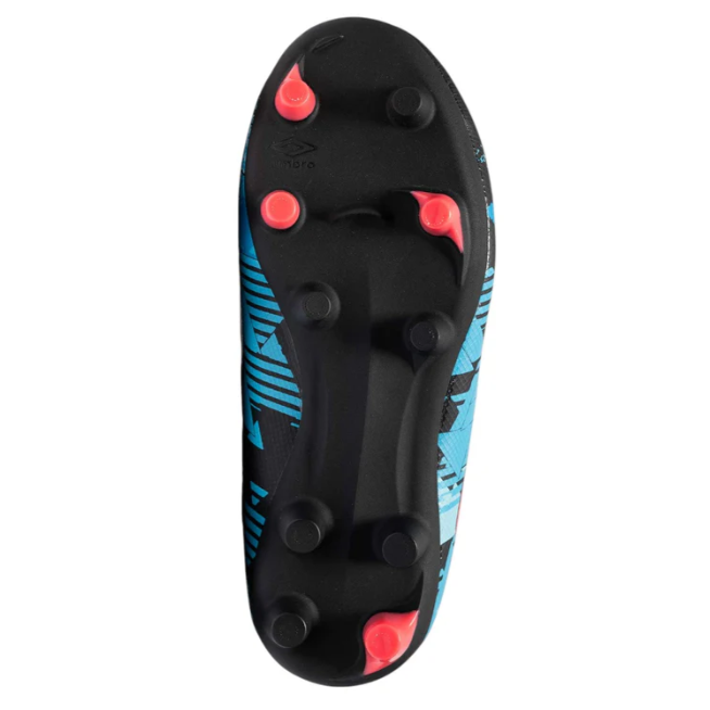 Umbro Kids Football Boot Formation III IRL FG VE Black/Coral Paradise/Light Blue