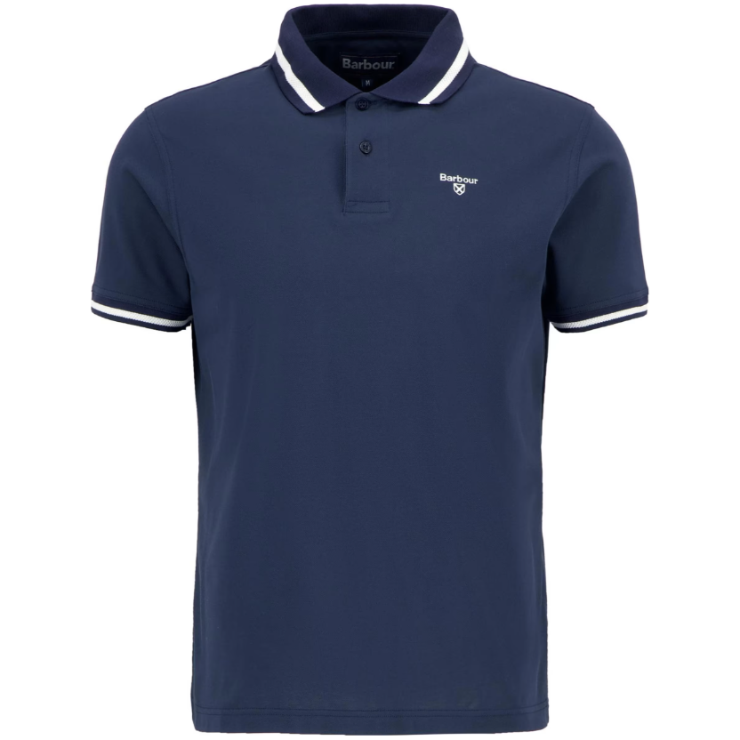 Barbour Mens Polo Ferrybridge Lightweight Tailored Fit Navy