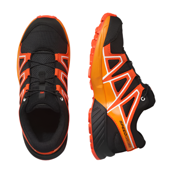 Salomon kids' black lace-up trainer