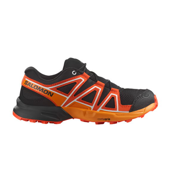 Salomon kids' black lace-up trainer