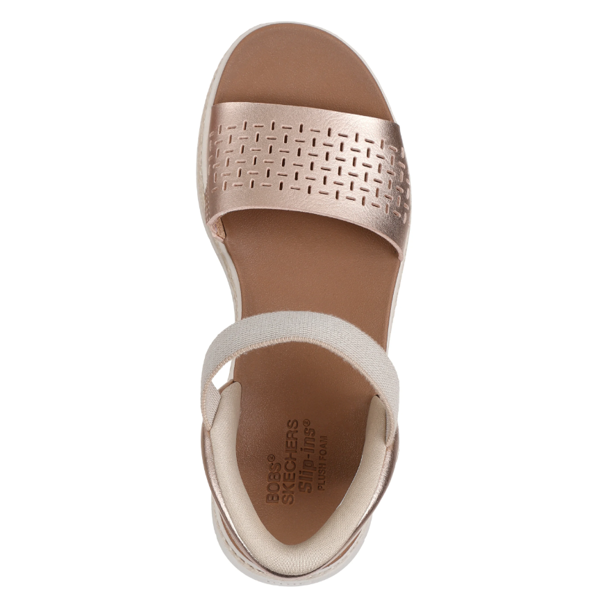 Skechers Womens Sandals Bobs Sun Ray Step Aside Rose Gold