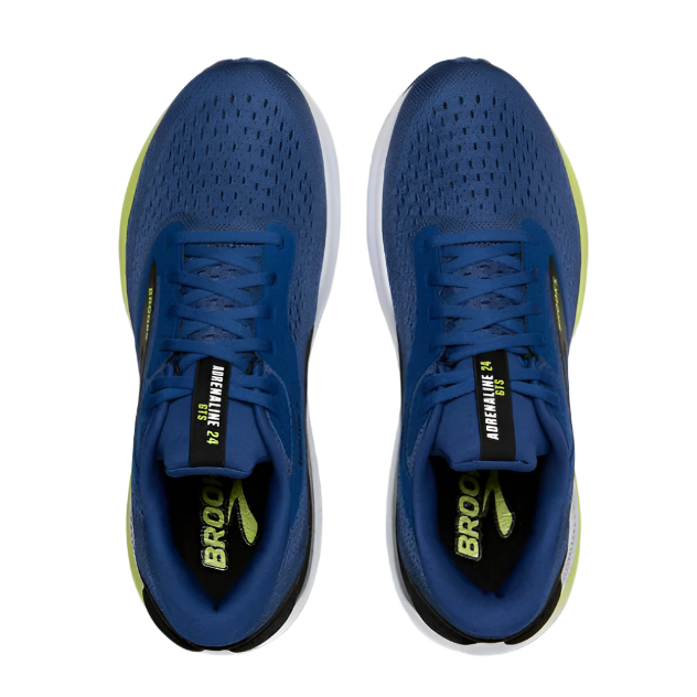 Brooks Mens Trainer Adrenaline GTS 24 Navy Peony/Black/Acid Lime