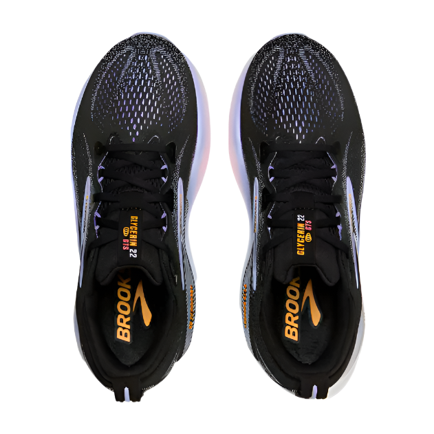 Brooks Womens Trainer Glycerin GTS 22 Black/Blue Heron/Orange