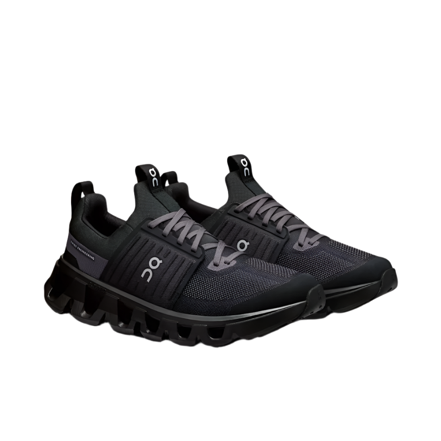 On Running kids' black mesh trainer