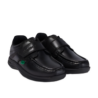 Kickers Youth Boys Shoe Reasan Strap Leather Black