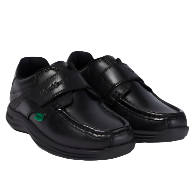Kickers Junior Boys Shoe Reasan Strap Leather Black
