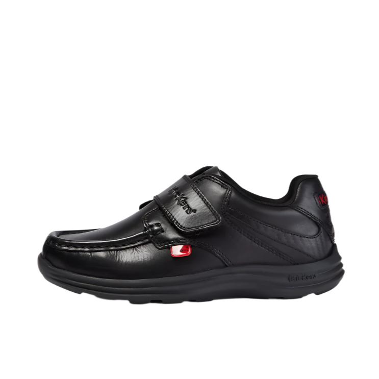 Kickers Junior Boys Shoe Reasan Strap Leather Black