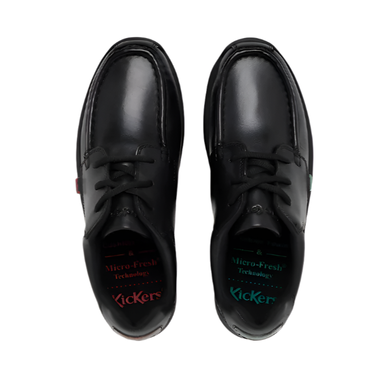 Kickers Youth Shoes Reasan Lace Leather Black