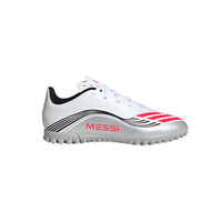 Adidas Junior Football Boot F50 Messi Club J Cloud White/Lucid Red/Silver Metallic