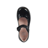 Geox girls' black patent shoe with velcro