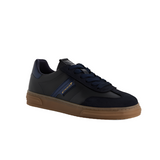 Tamaris women's navy leather lace-up trainer