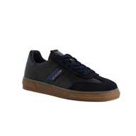 Tamaris women's navy leather lace-up trainer