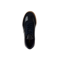 Tamaris women's navy leather lace-up trainer
