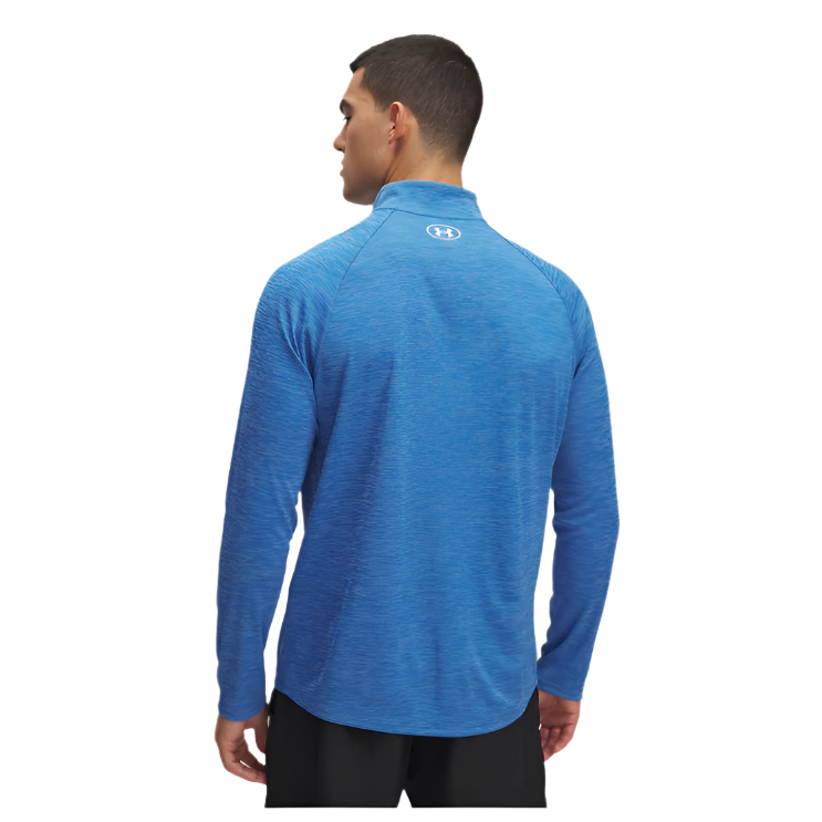 Under Armour men's white and blue top with zip
