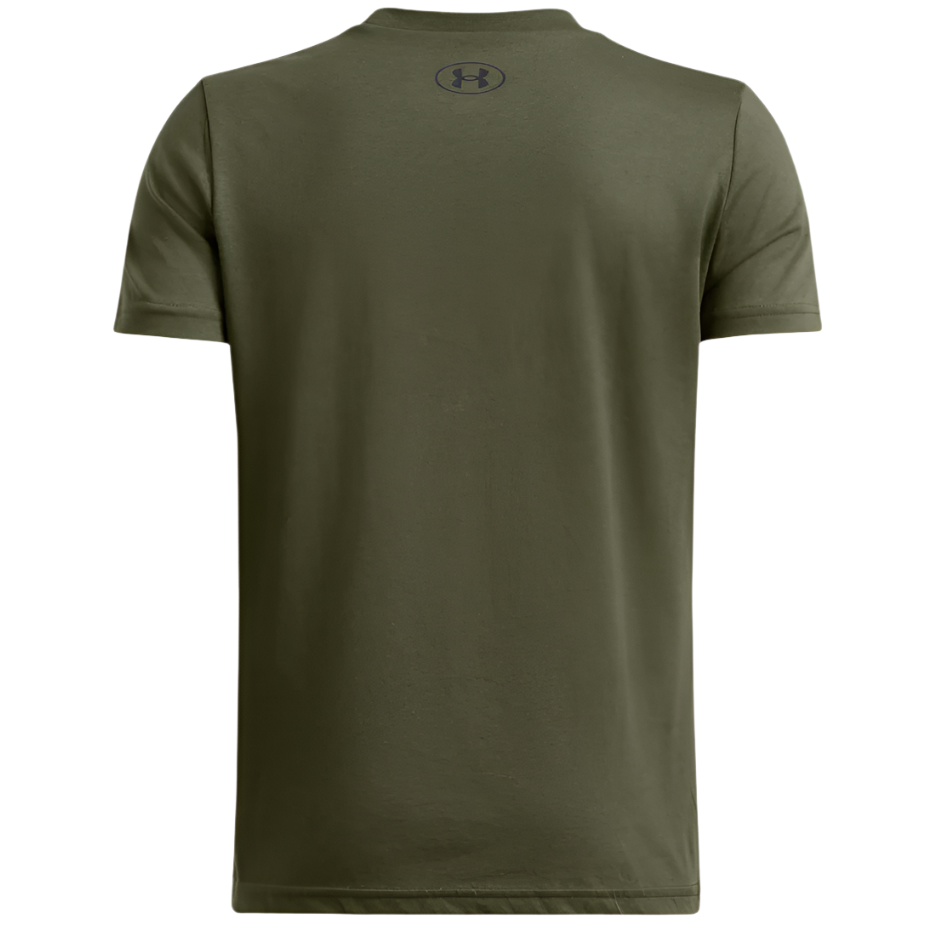 Under Armour Boys T-Shirt Logo Wordmark SS Marine OD Green/Black/Steel