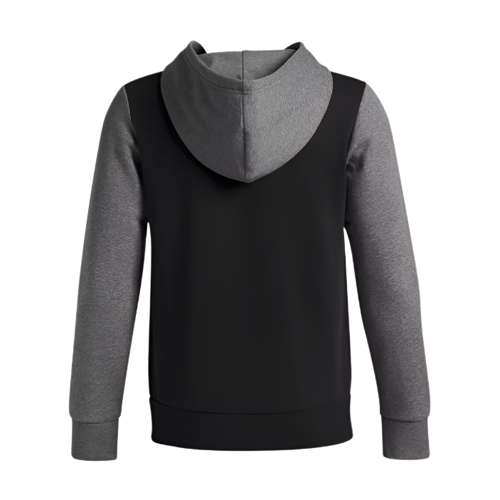 Under Armour Boys Hoodie Rival Fleece Black/Castlerock Light Heather/White