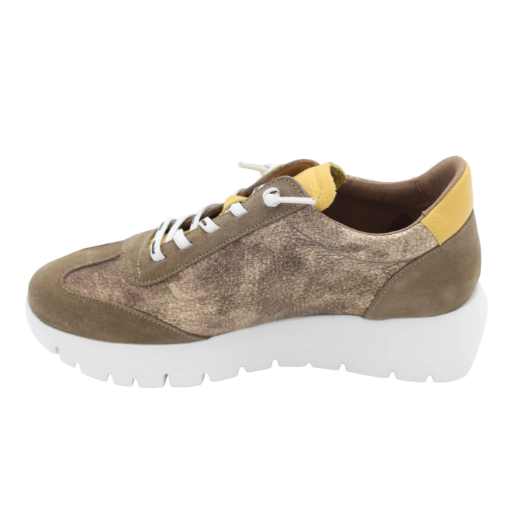 Wonders Womens Trainer A-2476 Taupe/Yellow