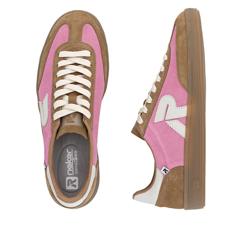 Rieker Womens Trainer W2200-32 Pink/Namib/Off White